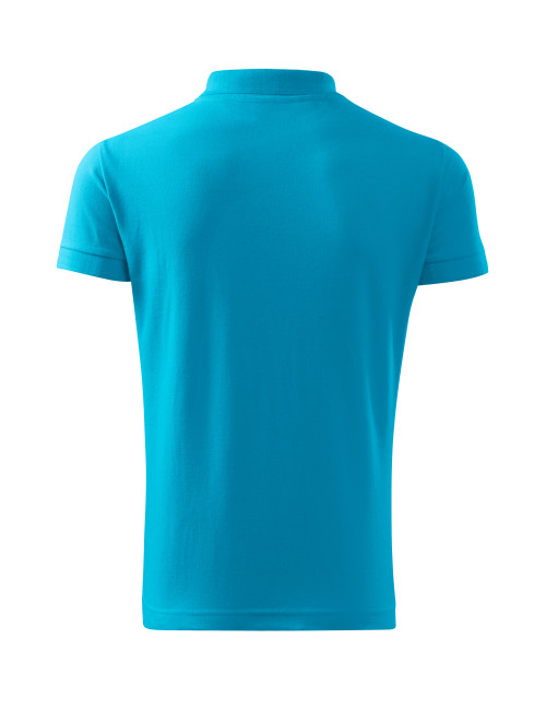 Adler MALFINI Men`s polo shirt Cotton 212 turquoise with print, embroidery