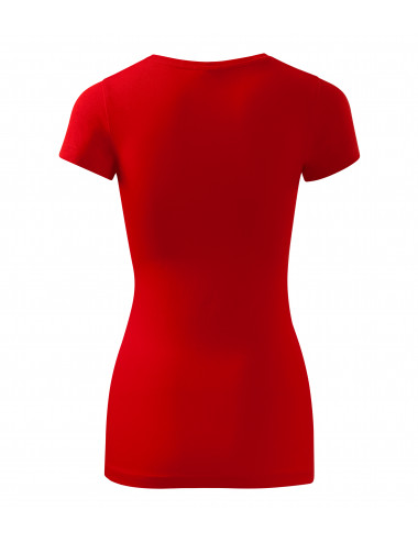 Koszulka damska slim-fit dopasowana 5% elestan glance 141 czerwona Malfini