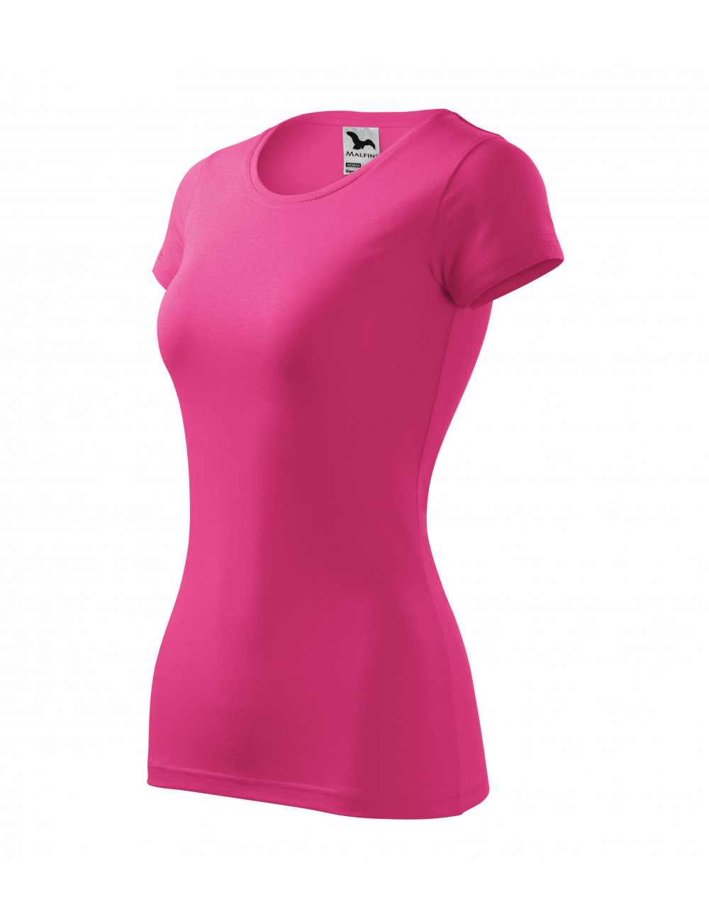 Koszulka damska slim-fit dopasowana 5% elestan glance 141 czerwień purpurowa Malfini