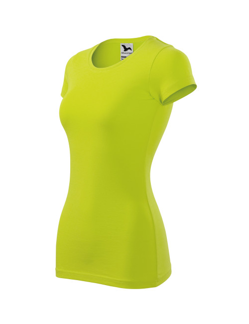Koszulka Damska SLIM-FIT dopasowana 5% lycra GLANCE 141 limetka nadruk