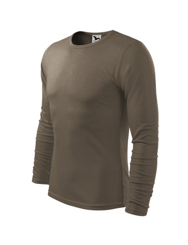 Adler MALFINI Herren T-Shirt Fit-T Langarm 119 Army Stickerei Kleidung