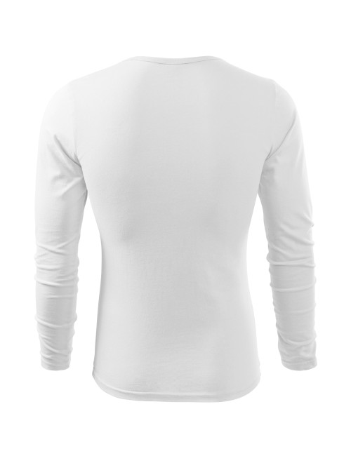 Adler MALFINI Koszulka męska Fit-T Long Sleeve 119 biały haft logo
