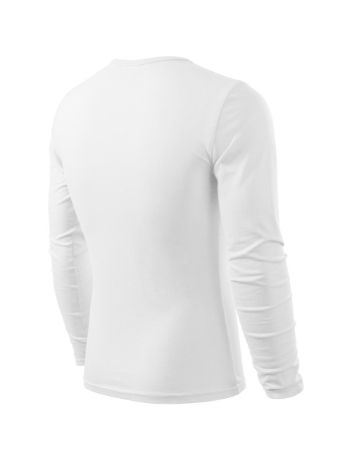 Adler MALFINI Koszulka męska Fit-T Long Sleeve 119 biały haft logo