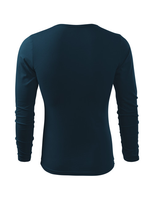 Adler MALFINI Koszulka męska Fit-T Long Sleeve 119 granatowy haft logo