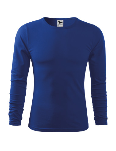 Adler MALFINI Herren T-Shirt Fit-T Langarm 119 kornblumenblaues Sticklogo