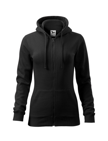 Trendiges Damen-Sweatshirt mit Reißverschluss 411 schwarz Adler Malfini