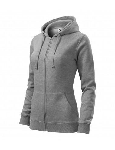 Women`s sweatshirt trendy zipper 411 dark gray melange Adler Malfini