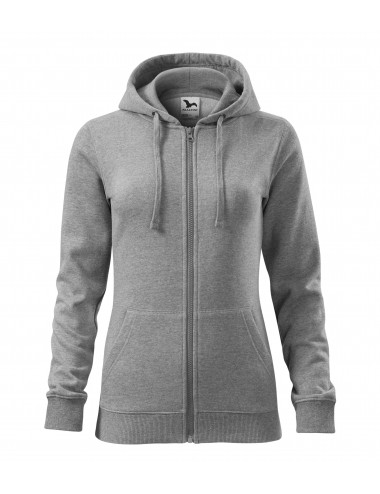 Women`s sweatshirt trendy zipper 411 dark gray melange Adler Malfini