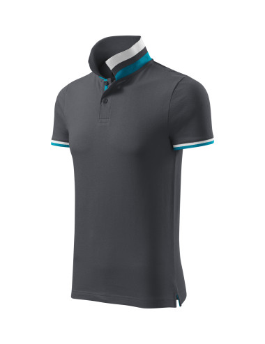 Men`s collar up 256 light anthracite polo shirt Adler Malfinipremium