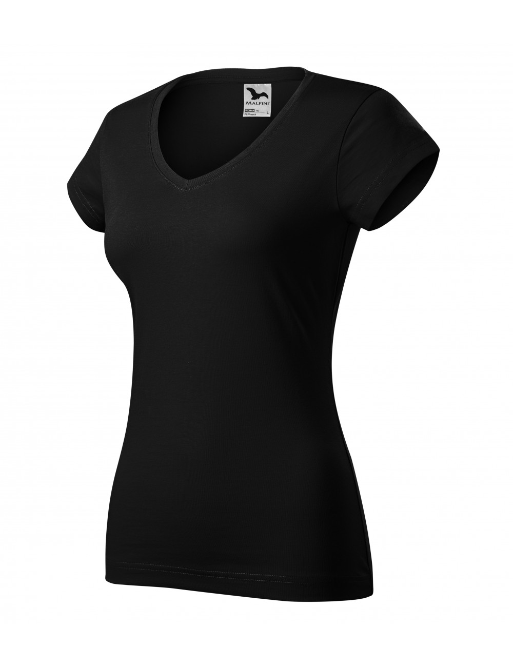 Women`s t-shirt fit v-neck 162 black Adler Malfini