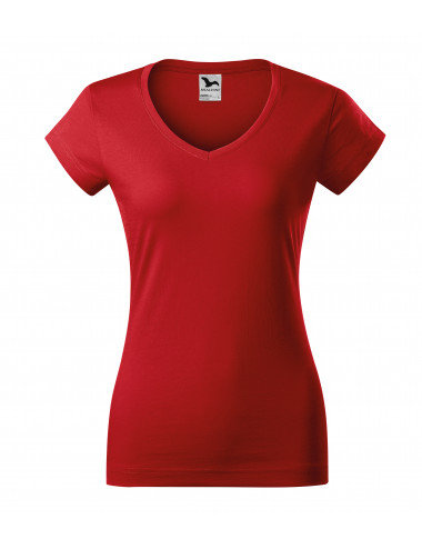 Women`s t-shirt fit v-neck 162 red Adler Malfini