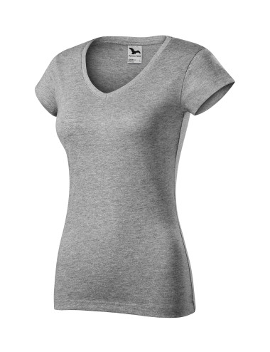 Damen-T-Shirt mit V-Ausschnitt 162, dunkelgrau meliert Adler Malfini