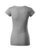 Damen-T-Shirt mit V-Ausschnitt 162, dunkelgrau meliert Adler Malfini