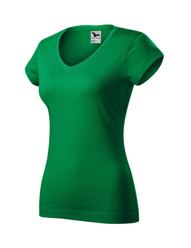 Koszulka damska fit v-neck 162 zieleń trawy Adler Malfini