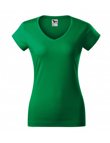 Koszulka damska fit v-neck 162 zieleń trawy Adler Malfini