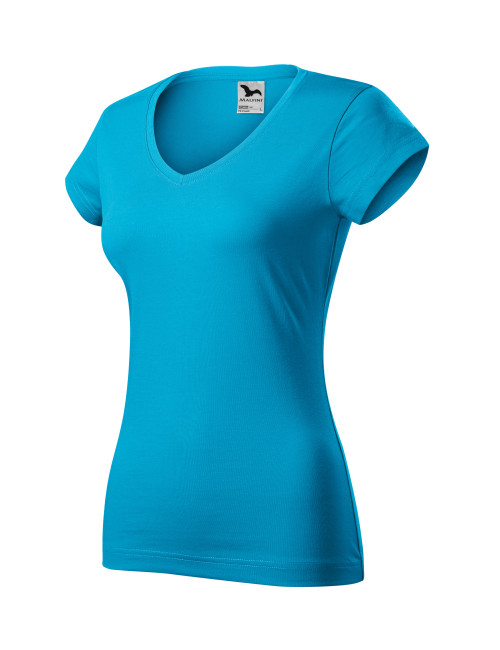 Koszulka damska fit v-neck 162 turkus Adler Malfini