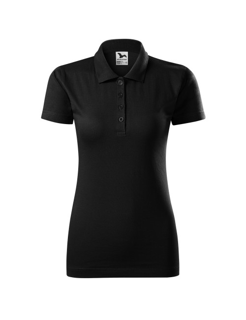 Women`s single j polo shirt. 223 black Adler Malfini