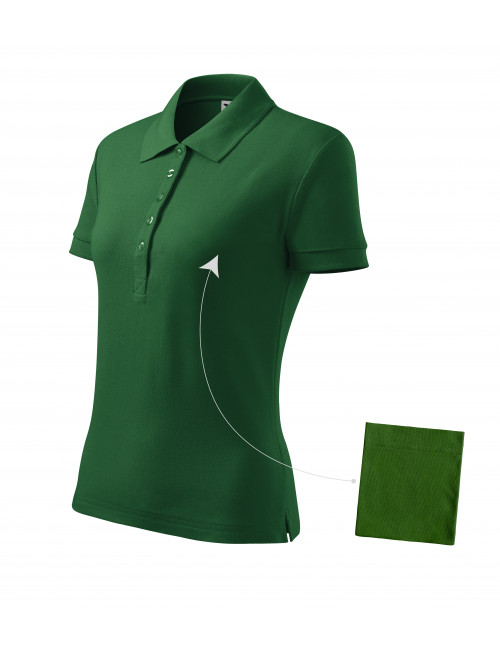 Ladies polo shirt cotton 213 bottle green Adler Malfini