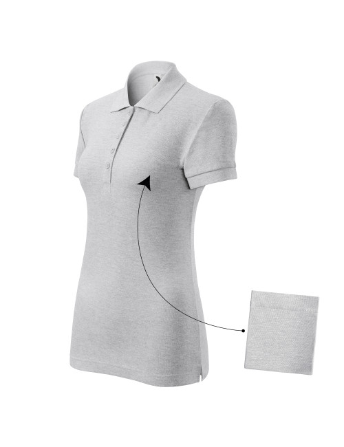 Damen-Poloshirt Baumwolle 213 hellgrau meliert Adler Malfini