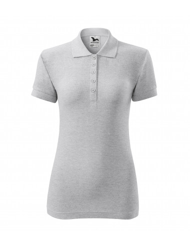 Ladies polo shirt cotton 213 light gray melange Adler Malfini