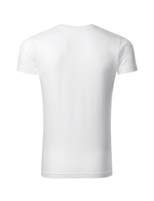 Adler MALFINI Herren T-Shirt Slim Fit V-Ausschnitt 146 weiße Stickerei Firmenlogo
