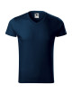 Adler MALFINI Herren T-Shirt Slim Fit V-Ausschnitt 146 marineblaue Logo-Stickerei