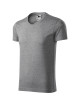 Adler MALFINI Herren T-Shirt Slim Fit V-Ausschnitt 146 dunkelgrau meliert