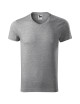 Adler MALFINI Herren T-Shirt Slim Fit V-Ausschnitt 146 dunkelgrau meliert
