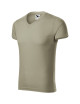 Adler MALFINI Men`s T-shirt Slim Fit V-neck 146 light khaki logo embroidery