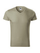 Adler MALFINI Herren T-Shirt Slim Fit V-Ausschnitt 146 hellkhaki Logo-Stickerei