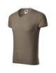 Adler MALFINI Herren T-Shirt Slim Fit V-Ausschnitt 146 Army Bekleidung mit Stickerei