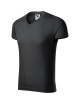 Adler MALFINI Koszulka męska Slim Fit V-neck 146 ebony gray haft logo