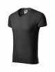Slim-Fit-T-Shirt für Herren mit V-Ausschnitt 146 Ebenholzgrau Adler Malfini