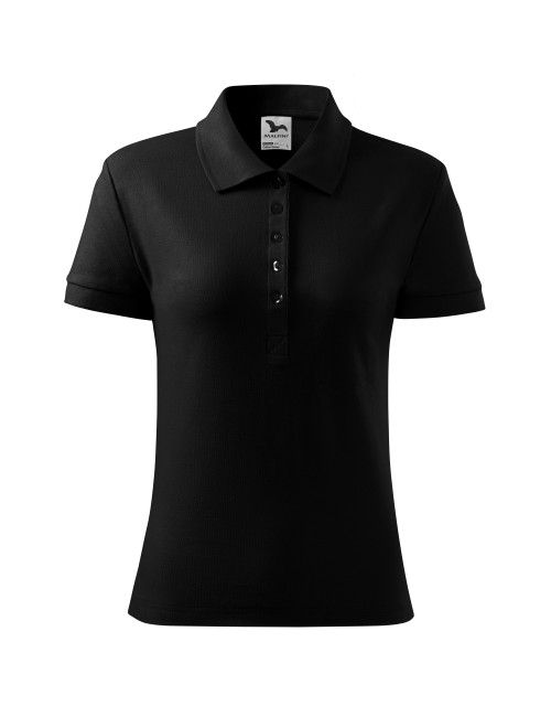 Adler MALFINI Women`s polo shirt Cotton Heavy 216 black logo embroidery