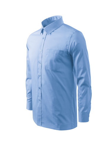 Herrenhemd Stil LS 209 blau Adler Malfini