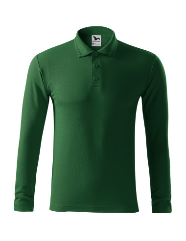 Adler MALFINI men`s polo shirt Pique Polo LS 221 bottle green