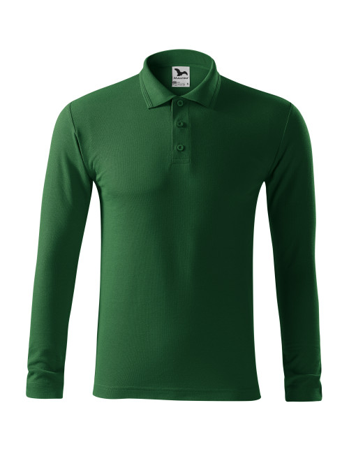 Adler MALFINI men`s polo shirt Pique Polo LS 221 bottle green