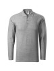 Adler MALFINI Herren Poloshirt Pique Polo LS 221 dunkelgraue Stickerei