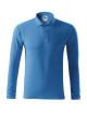 Adler MALFINI men`s polo shirt Pique Polo LS 221 azure logo embroidery