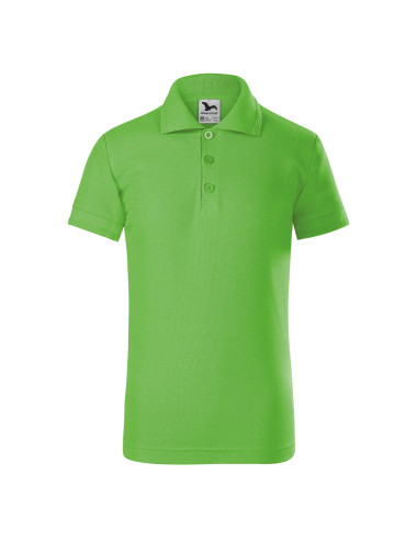 Adler MALFINI Kinder Poloshirt Pique Polo 222 grüne Apfelstickerei