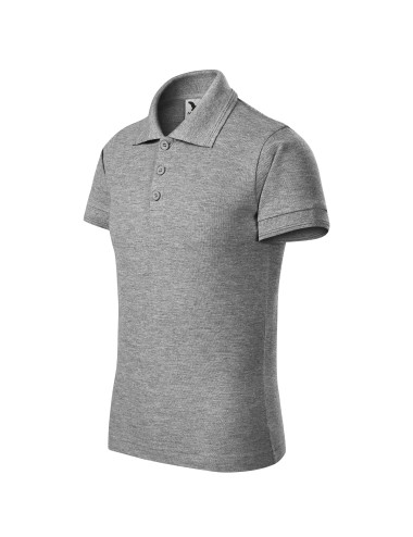 Adler MALFINI Kinder Poloshirt Pique Polo 222, dunkelgraue Stickerei