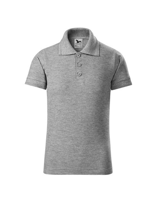 Adler MALFINI Kinder Poloshirt Pique Polo 222, dunkelgraue Stickerei