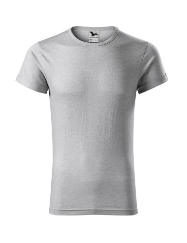 Adler MALFINI Men`s T-shirt Fusion 163 silver melange embroidery clothing