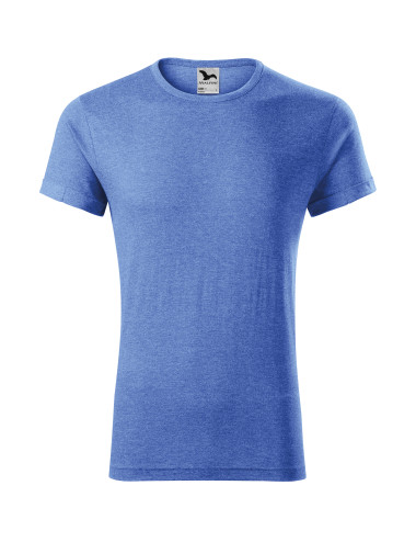 Adler MALFINI Men`s T-shirt Fusion 163 blue melange clothing with logo
