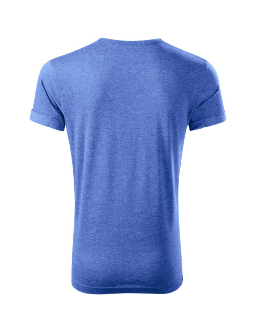 Adler MALFINI Men`s T-shirt Fusion 163 blue melange clothing with logo