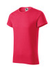 Adler MALFINI Herren T-Shirt Fusion 163, rot meliert, Logo-Stickerei