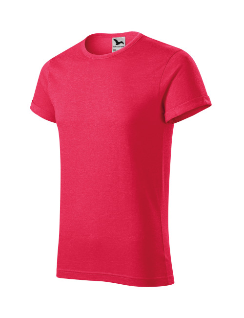 Adler MALFINI Men`s T-shirt Fusion 163 red melange embroidery logo