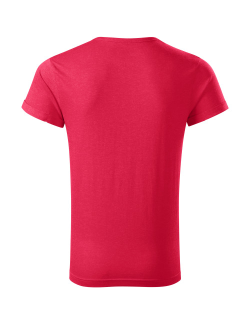 Adler MALFINI Herren T-Shirt Fusion 163, rot meliert, Logo-Stickerei