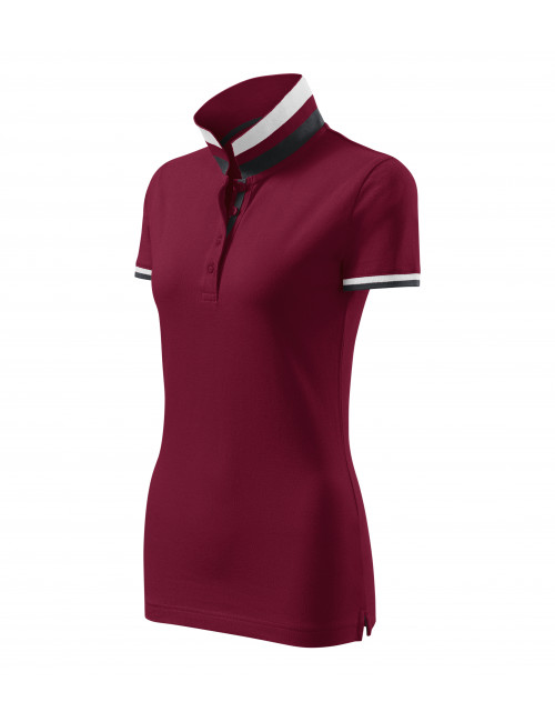Ladies polo shirt collar up 257 garnet Adler Malfinipremium
