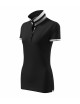 Ladies polo shirt collar up 257 black Adler Malfinipremium